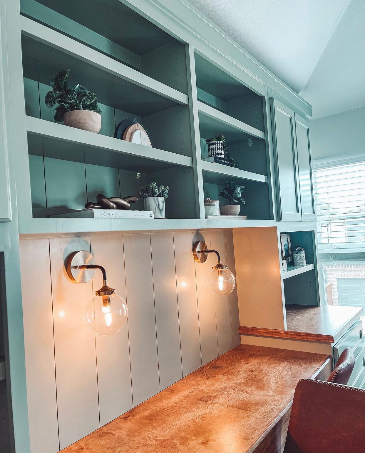 The Sage Study custom two-person home office, full project view 3