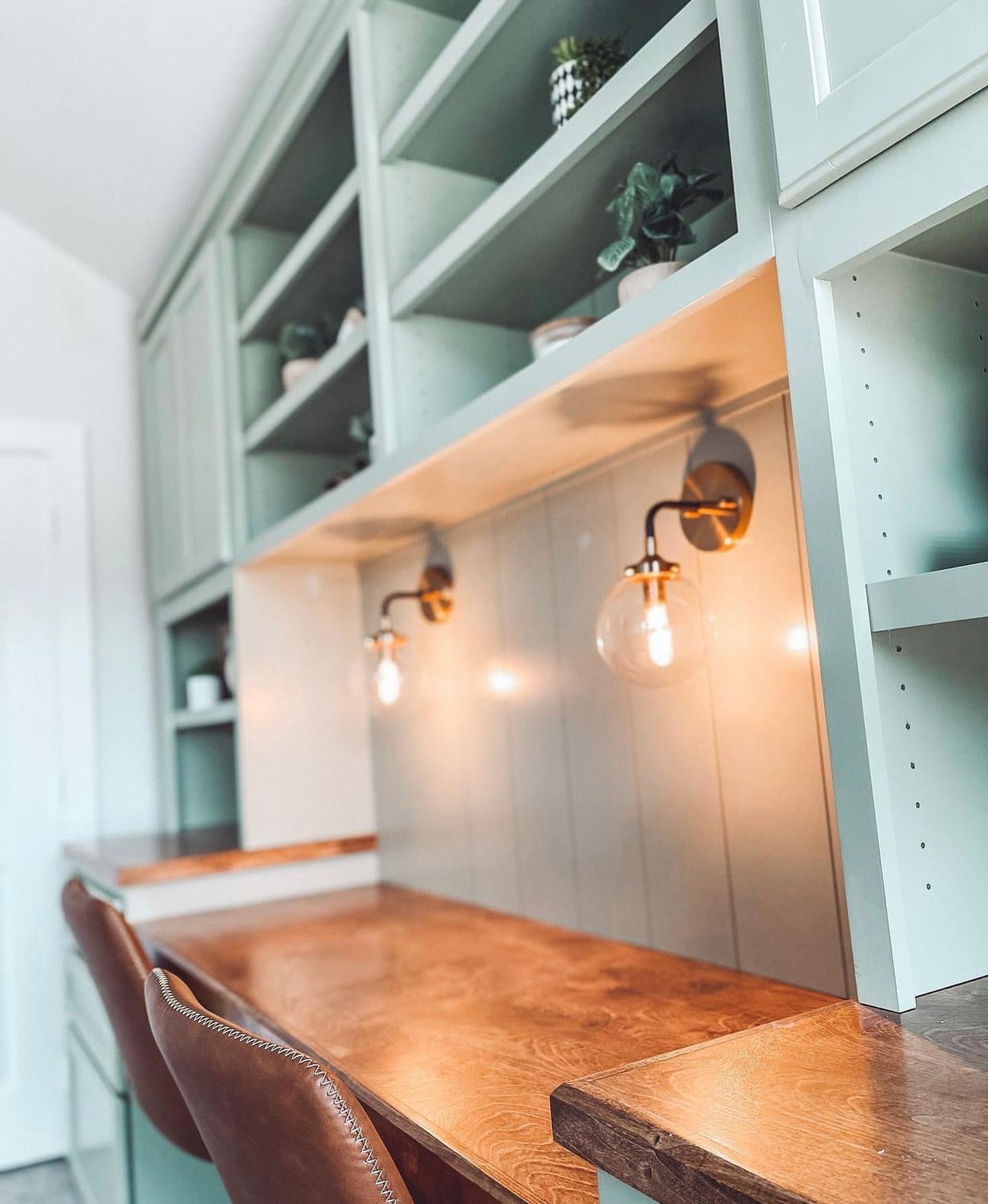 The Sage Study custom two-person home office, full project view 4